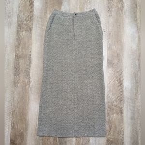 Vintage Mari Philippe Paris Beige Gray Virgin Wool Maxi Skirt